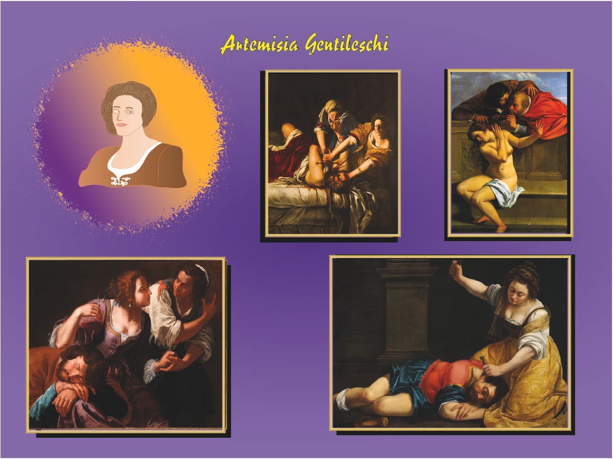 Retrato ilustrado de Artemisia Gentileschi