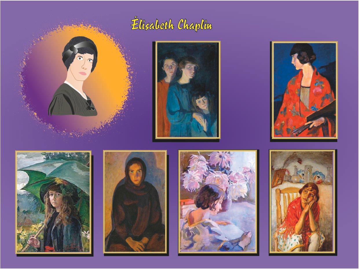 Retrato ilustrado de Élisabeth Chaplin, pintora francesa afincada en Florencia
