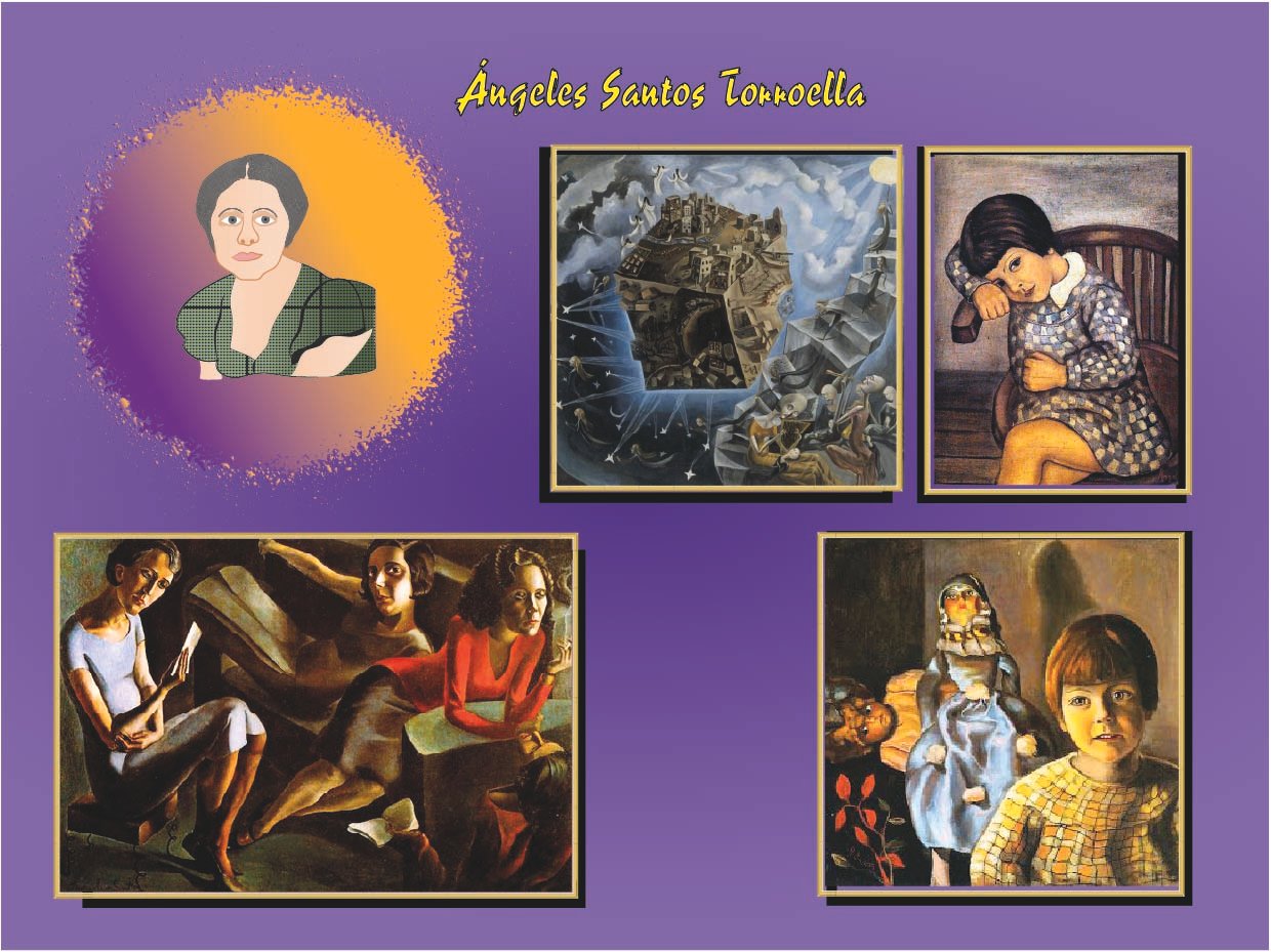 Retrato ilustrado de Ángeles Santos Torroella, pintora surrealista española