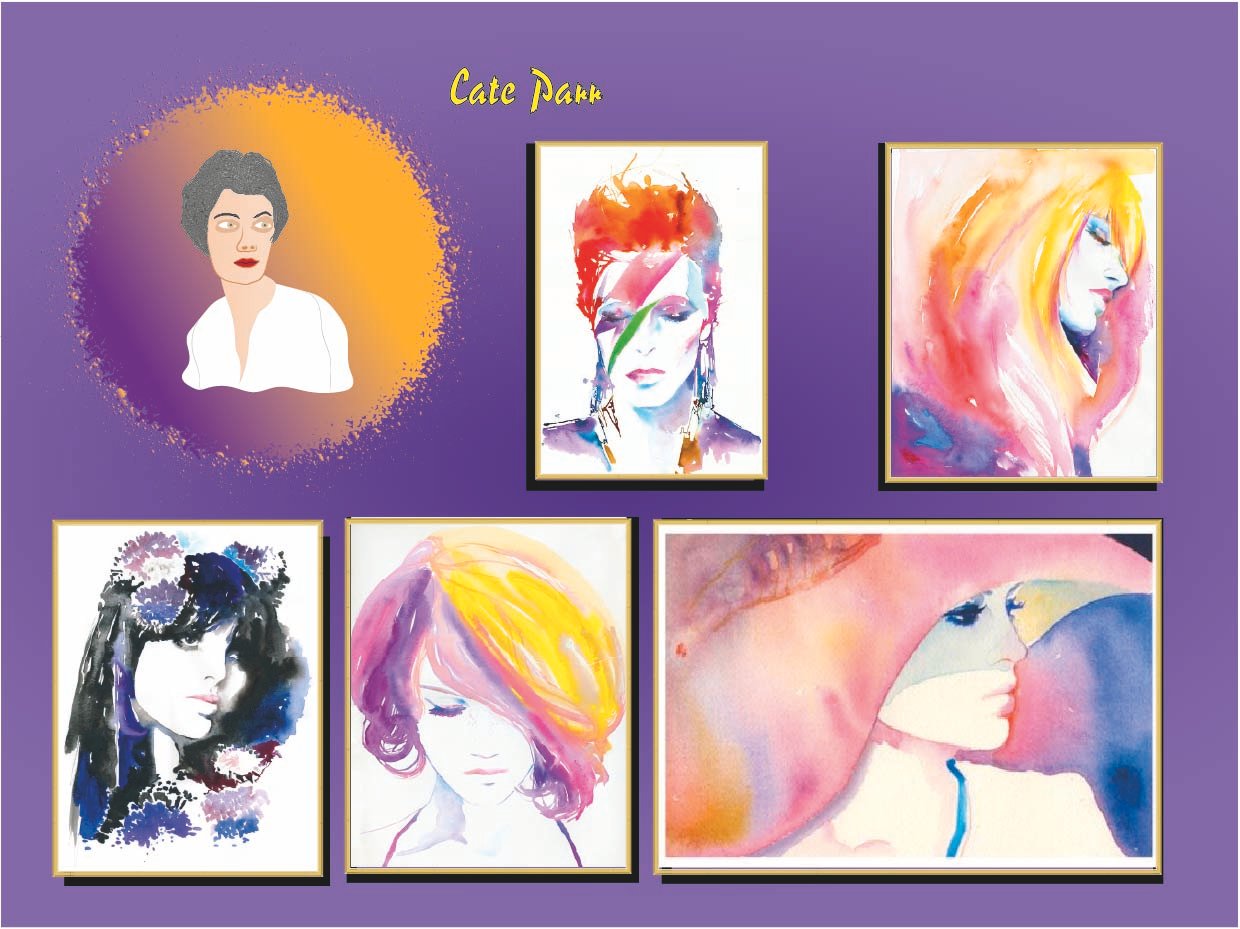 Retrato ilustrado de Cate Parr, ilustradora de moda