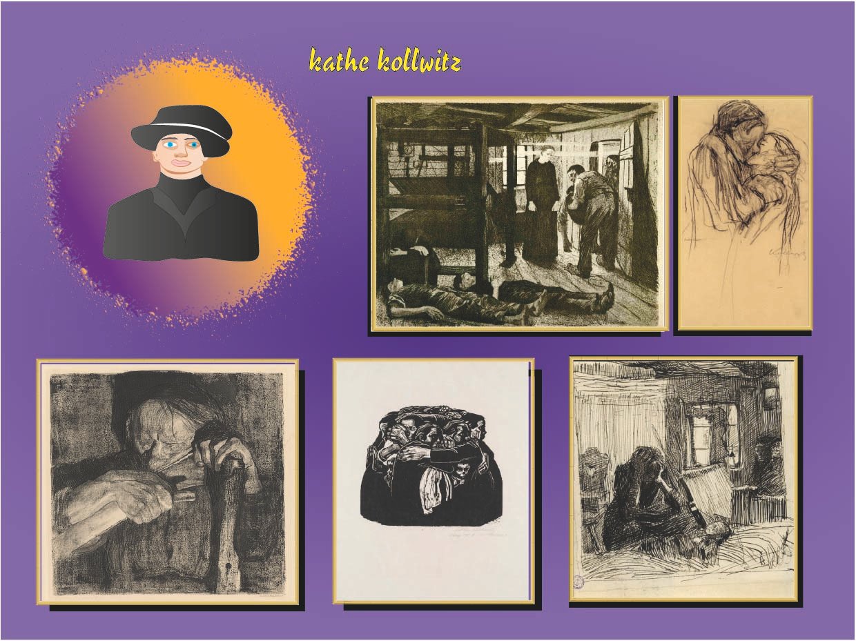 Retrato ilustrado de Käthe Kollwitz