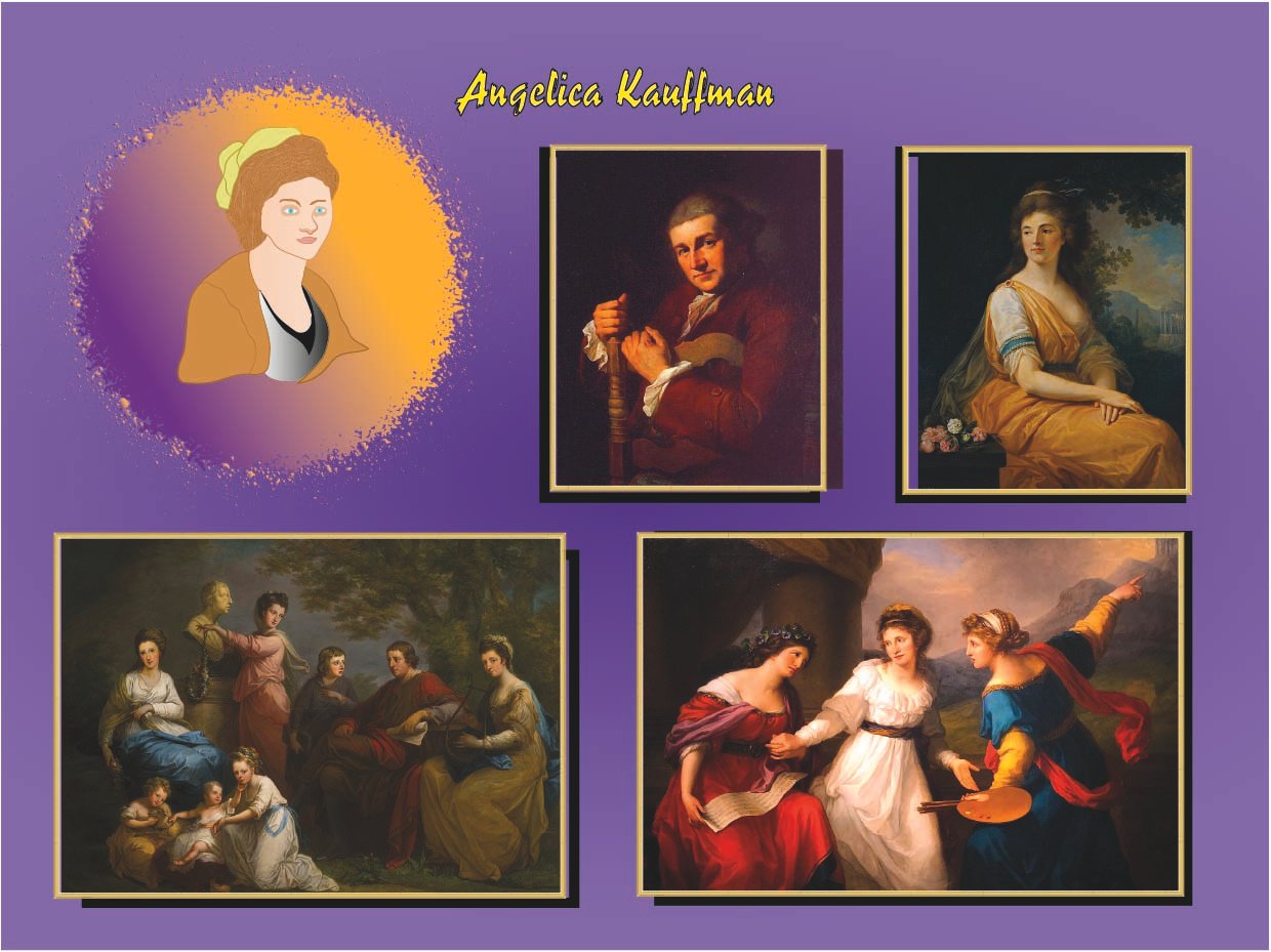 Retrato ilustrado de Angelica Kauffman