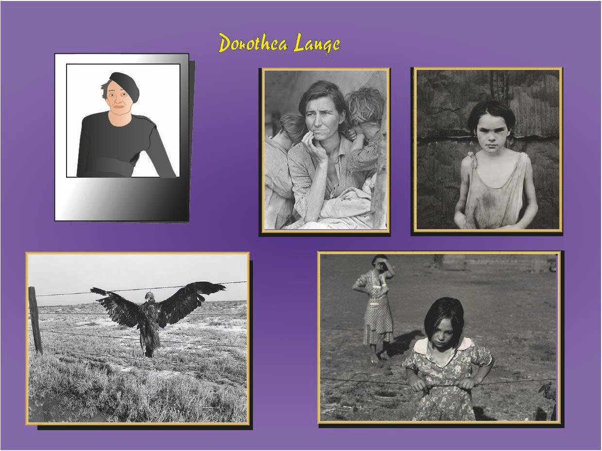 Retrato ilustrado de Dorothea Lange