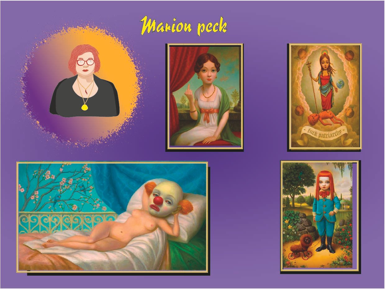 Retrato ilustrado de Marion Peck