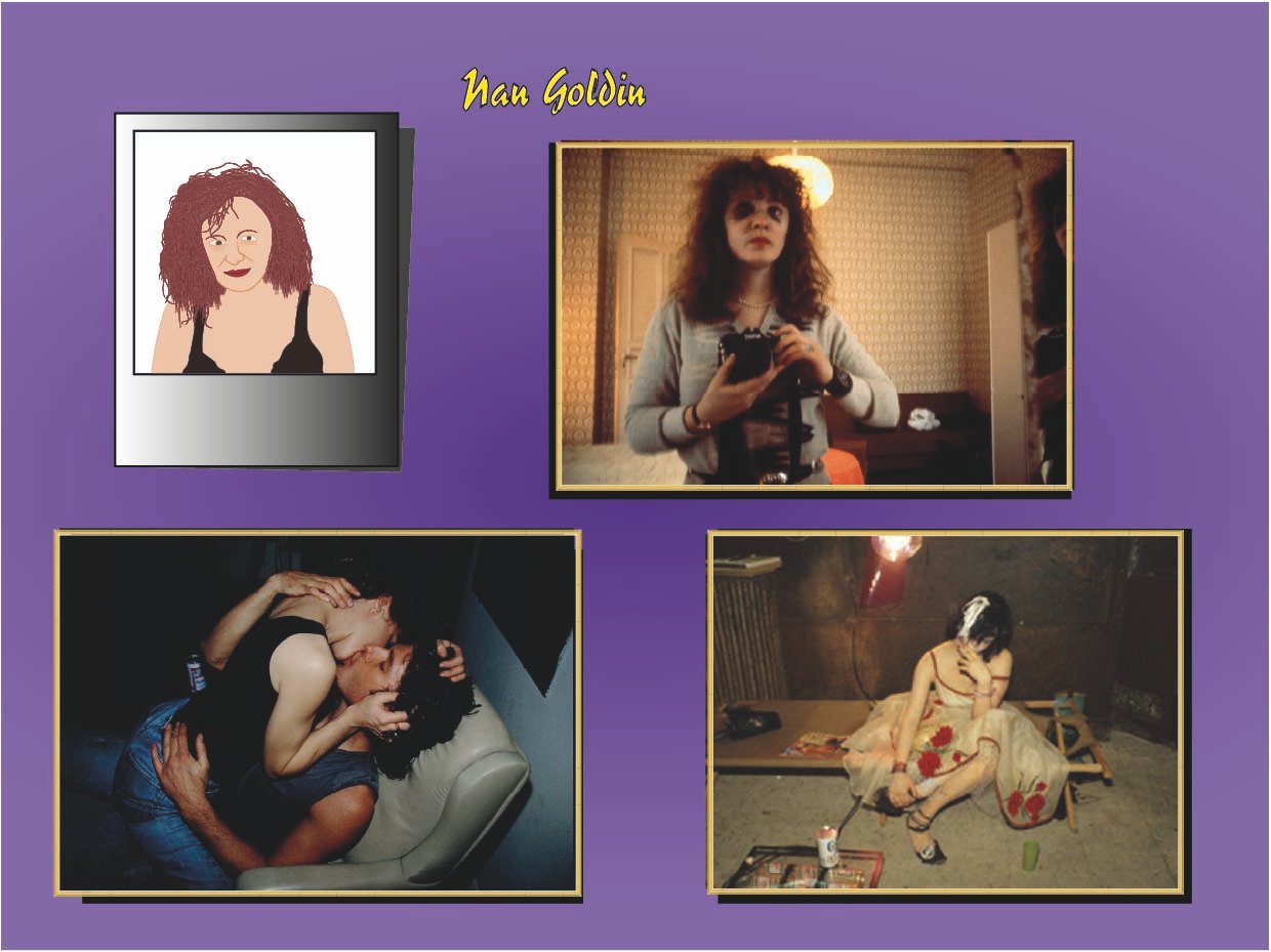 Retrato ilustrado de Nan Goldin