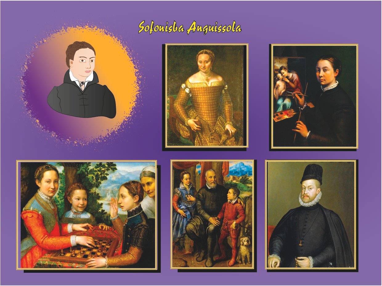 Retrato ilustrado de Sofonisba Anguissola
