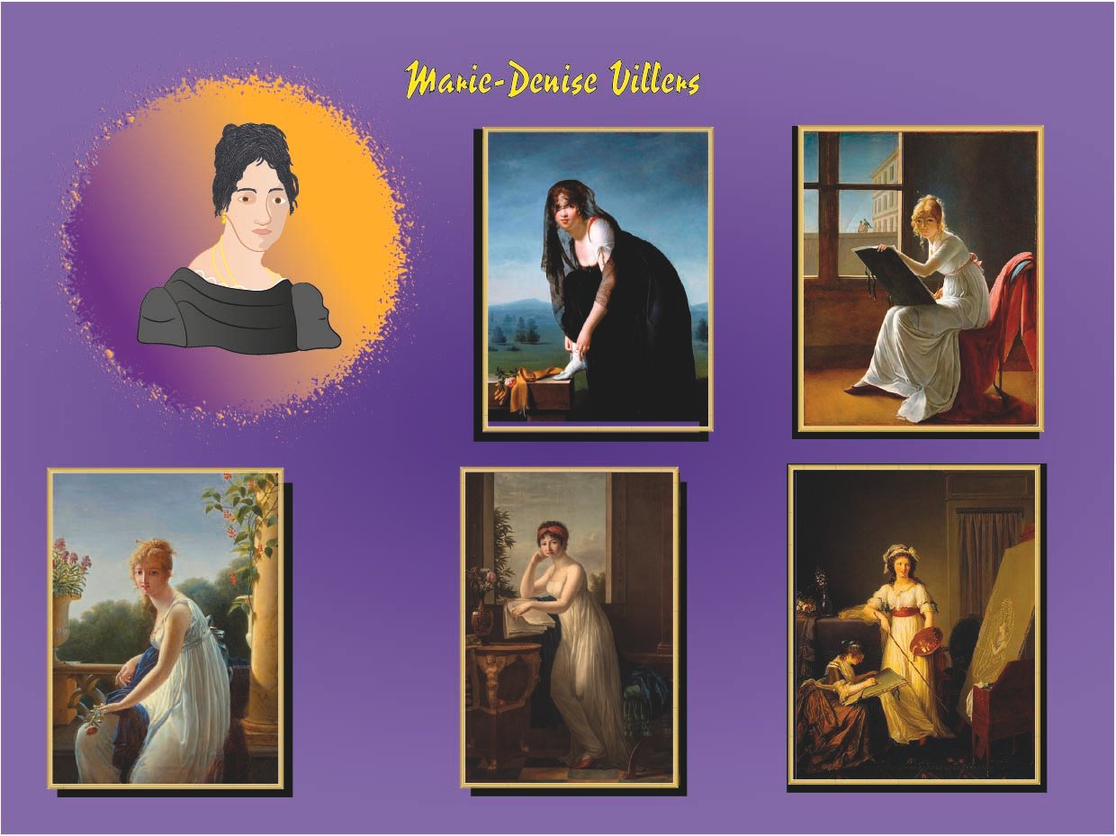 Retrato ilustrado de Marie-Denise Villers
