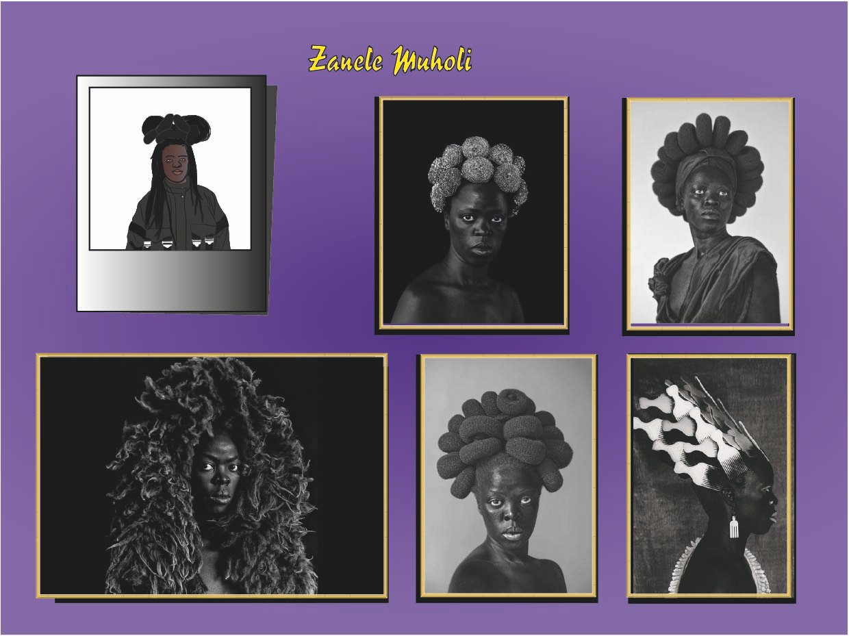 Retrato ilustrado de Zanele Muholi
